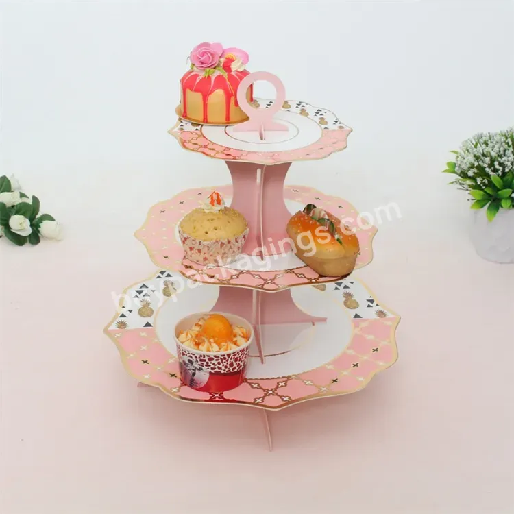 Sim-party Disposable Cardboard Pastry Cupcake Plate Holder White Wedding Party Desert Stand - Buy Wedding Cake Stand,Party Desert Holder,Pastry Display Stand.
