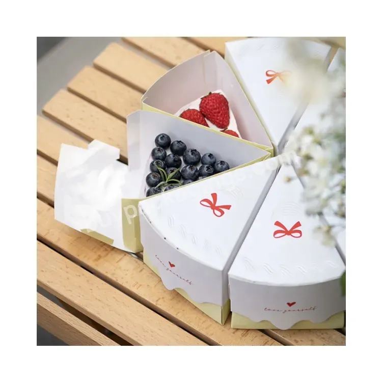 Sim-party Disposable Cute White Triangle Mousse Boxes Pastries Dessert Packaging Box For Slice Cake - Buy Pastries Dessert Packaging Box For Slice Cake,White Triangle Mousse Boxes,Disposable Cute Slice Cake Box.