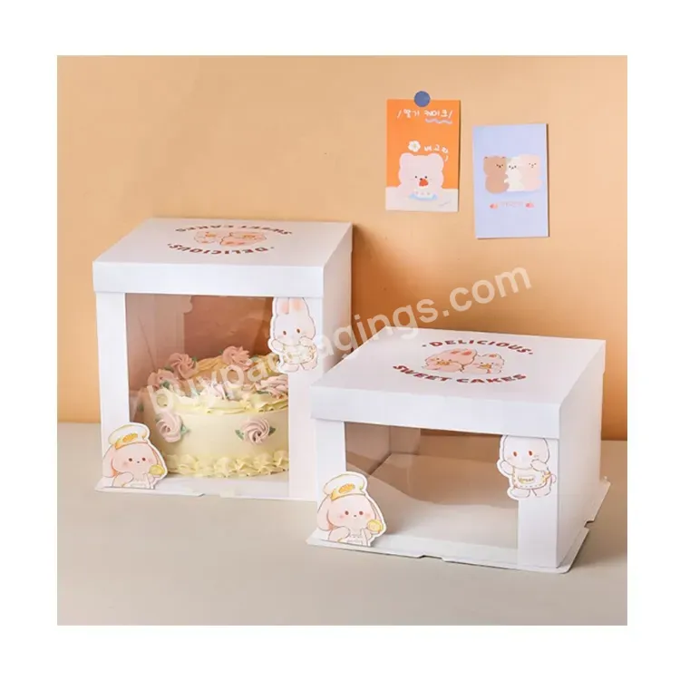 Sim-party Disposable Tall Bakery Takeaway Large Square 8'' Dessert Window Box Wedding Cake Boxes For Guest - Buy Wedding Cake Boxes For Guest,Large Square 8'' Dessert Window Box,Cheap Wedding Cake Boxes.