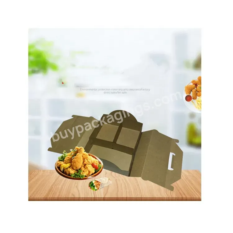 Sim-party Folding Black Kraft Paper Picnic Food Packaging Box With Divider Take Out Container Food Box - Buy Black Matte Food Packaging Paper Box,Divided Picnic Food Box,Fried Chicken Box.