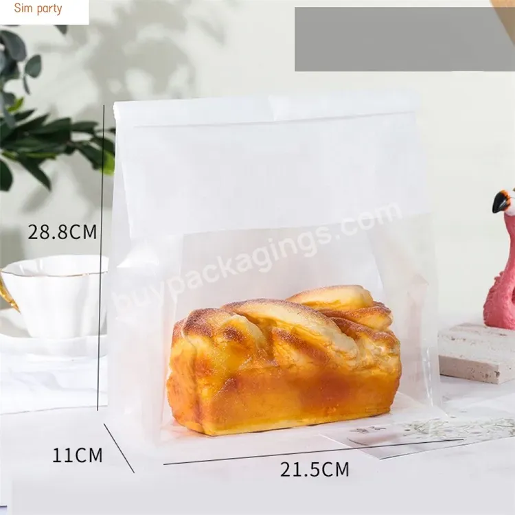 Sim-party Friendly White Bakery Food Paper Transparent Window Toast Bags Bread Bag With Ziplock - Buy Bread Bag With Ziplock,Paper Transparent Window Toast Bags,Friendly White Bakery Food Packaging.