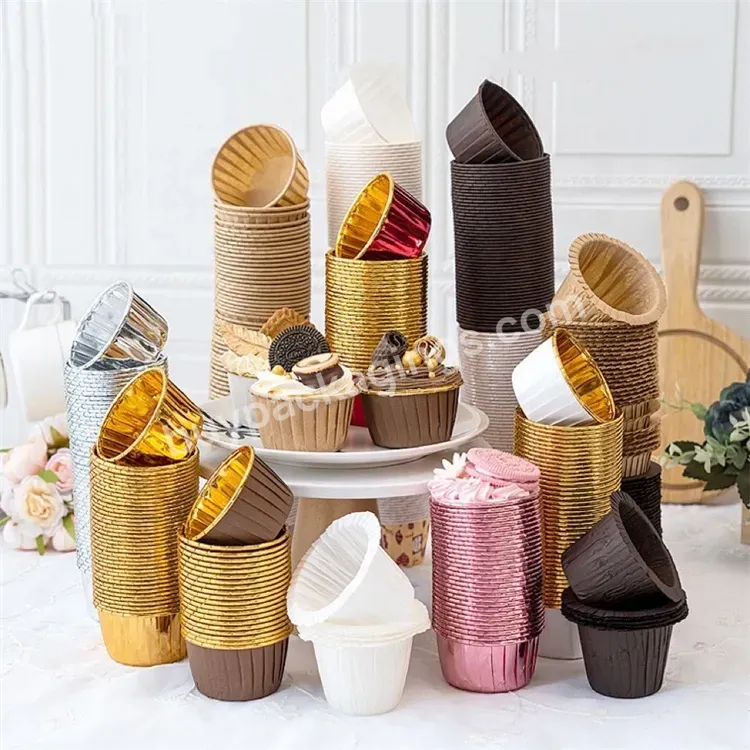 Sim-party High Temperature Resistance Bakery Cup Gold Sliver Cupcake Box Food Grade Paper Muffin Cups - Buy Food Grade Paper Muffin Cups,Paper Dessert Cups,High Temperature Resistance Bakery Cup.