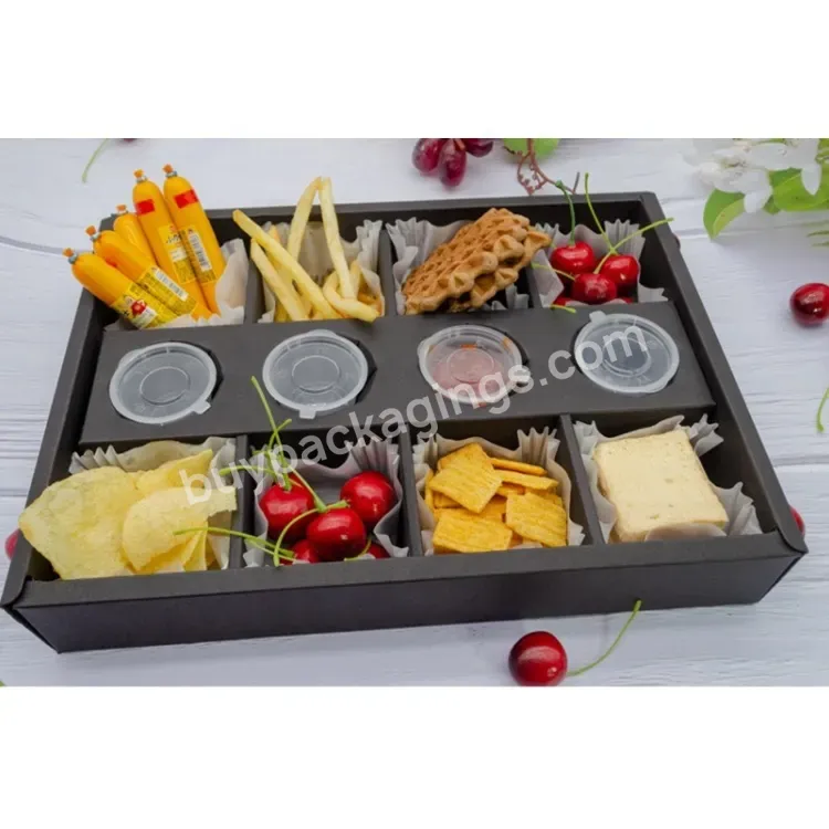 Sim-party Large Size Small 6/8/10 Tray Slot Food Container Packaging Kraft Paper Box Picnic Box - Buy Recycled Brown Kraft Paper Food Box,Picnic Box,Paper Meal Box.