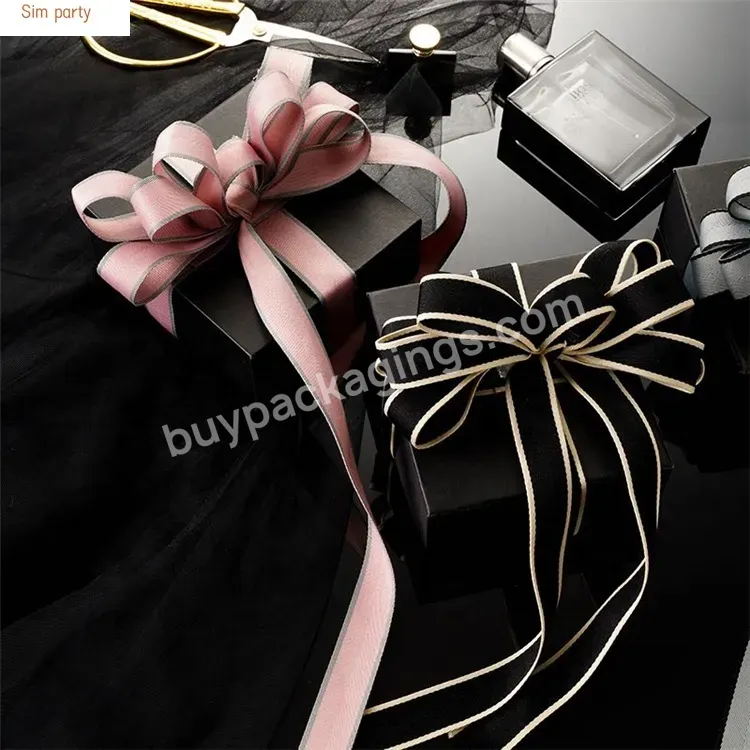 Sim-party Luxury Cake Gift Box Decorated Bow Double Colors Bouquet Ribbons Korean Flower Material Ribbon