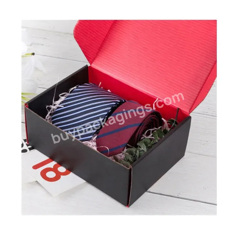 Sim-party Luxury Color Printed Tie Underwear Gift Packaging Mailer Box Black Corrugated Boxes - Buy Matt Film Corrugated Box,Shipping Mailer Box,Double Side Color Printed Gift Package.