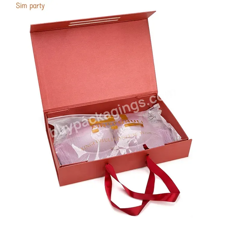 Sim-party Luxury Folding Underwear Shoe Clothing Packaging Box Magnetic Shoe Box With Handle - Buy Custom Gift Paper Box,Folding Closure Box,Bridesmaid Gift Box.