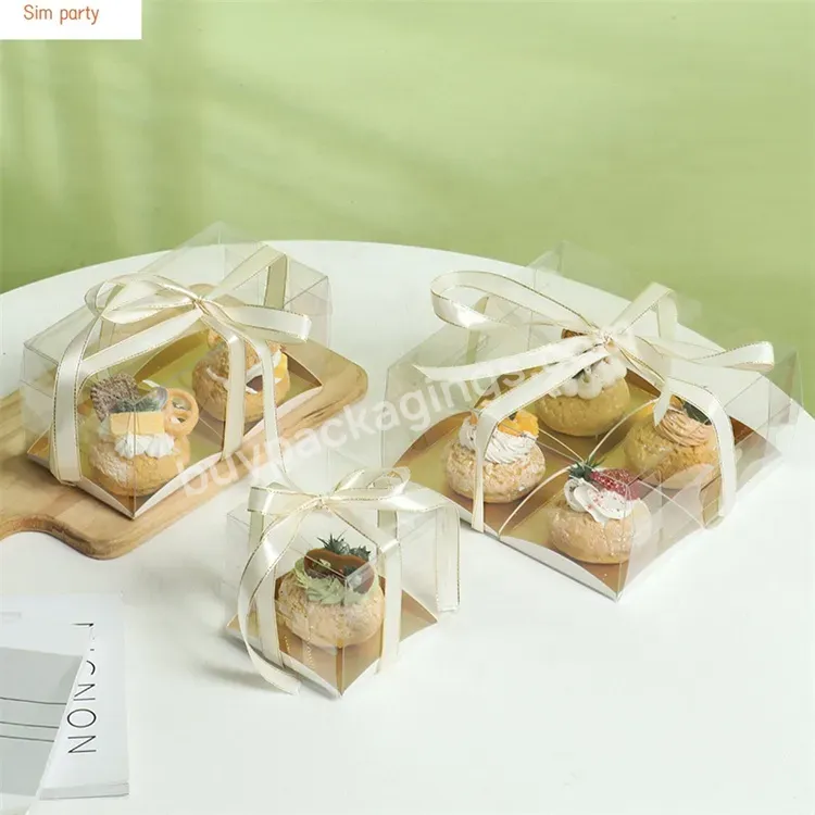 Sim-party Mousse Pastry Baking Packing Transparent Plastic Tiramisu Package 1 2 4 Puff Cake Box - Buy 1 2 4 Puff Cake Box,Transparent Plastic Tiramisu Package,Unique Cake Boxes.