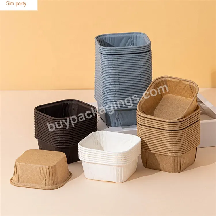 Sim-party Nice Blue Oven Dessert Baking Mould Mini Single Muffin Paper Tray Square Cup Cake Boxes - Buy Square Cup Cake Boxes,Mini Single Muffin Paper Tray,Nice Blue Oven Dessert Baking Mould.