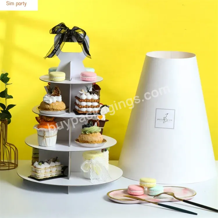 Sim-party Pastry Handle Clear Mini Dessert Frame 2 4 Layer Pet Transparent Box For Wedding Cake Display - Buy 2 4 Layer Pet Transparent Box For Wedding Cake Display,Handle Clear Mini Dessert Frame,Afternoon Tea White Pastry Box.