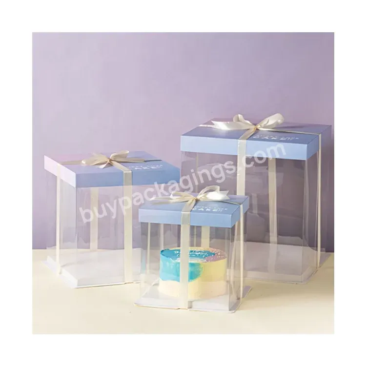 Sim-party Pop Beauty Square Food Baking Clear High Birthday Dessert Box 6 8 10 Inch Cake Boxes - Buy 6 8 10 Inch Cake Boxes,Clear High Birthday Dessert Box,Clear Rectangular Cake Box.