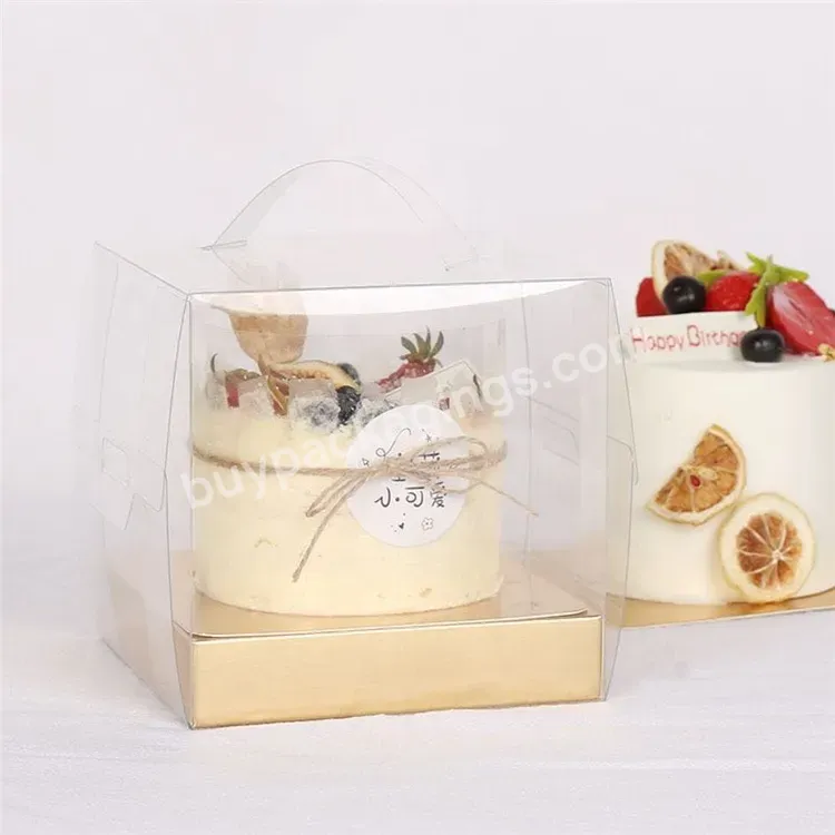 Sim-party Pop Small Gold Tray Cheesecake Handle 4 Inches Bakery Dessert Boxes Cake Clear Box - Buy Cake Clear Box,Handle 4 Inches Bakery Dessert Boxes,Pop Small Gold Tray Cheesecake Box.