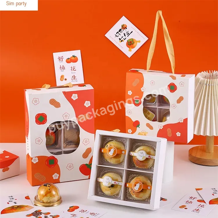 Sim-party Portable Biscuit Sweet Gift Clear Window 4 6 Dividers Parcel Container Guangzhou Moon Cake Box - Buy Guangzhou Moon Cake Box,Clear Window 4 6 Dividers Parcel Container,Portable Biscuit Sweet Gift Mooncake Box.