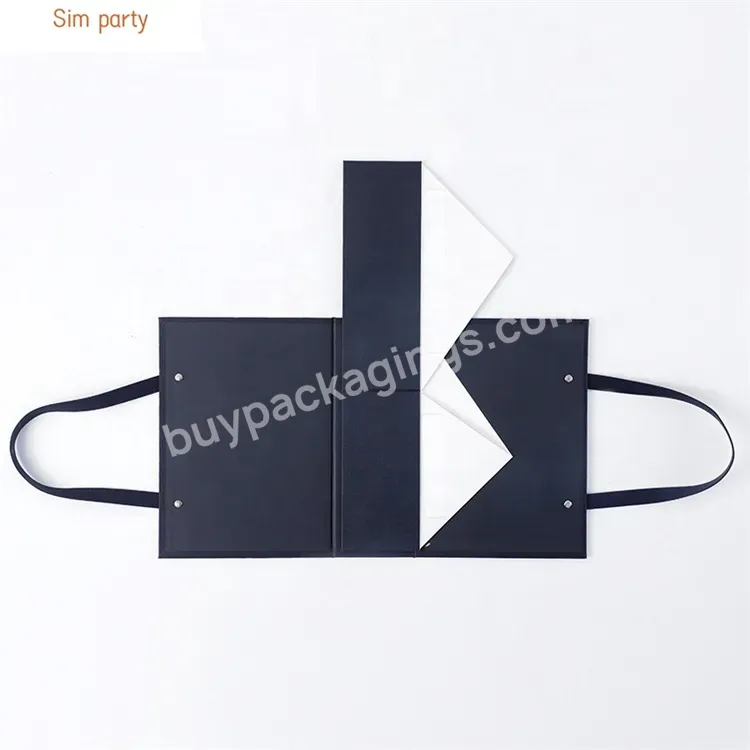 Sim-party Portable Handle Foldable White Thank You Clothes Paper Cardboard Gift Packaging Magnetic Box - Buy Magnetic Box With Handle,Gift Box With Magnetic Opening,Paper Cardboard Gift Box.