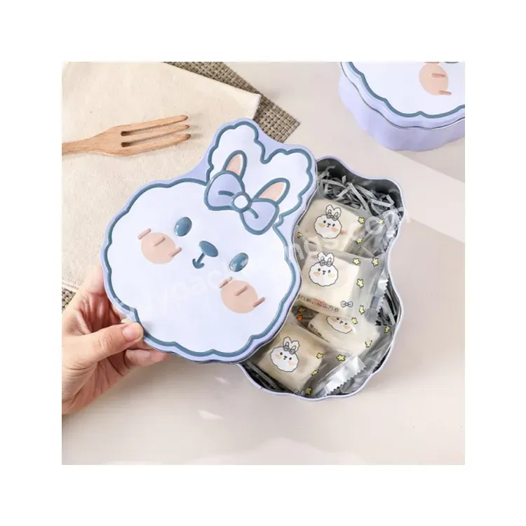 Sim-party Ready Stock Animal Shape Lion Rabbit Cute Kid Birthday Gift Box Metal Box Cookies Tin Box