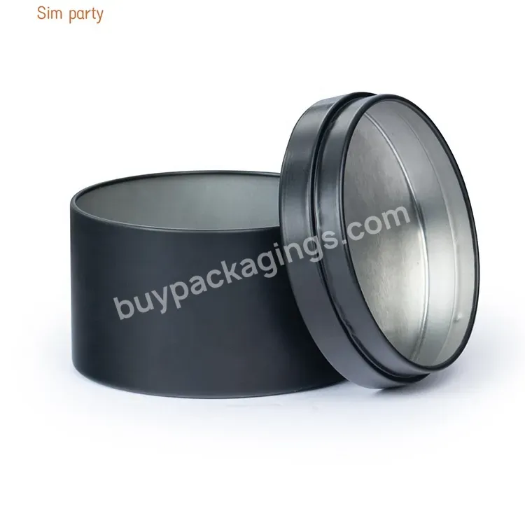 Sim-party Stock 2/4/6/8 Oz Metal Jar Tea Can Candle Round Tin Box Cylinder Candle Box Packaging