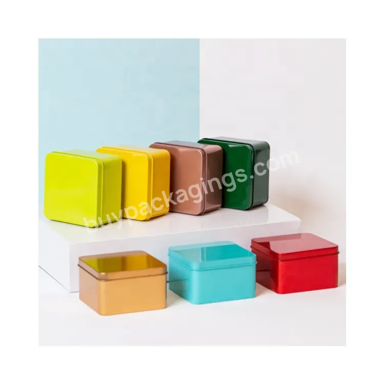 Sim-party Stock 9*9*5cm Square Candy Coffee Universal Packaging Sealed Metal Box Mint Tea Tin Box - Buy Metal Biscuit Tin Box,Small Metal Tin Boxes,Metal Soap Tin Box.