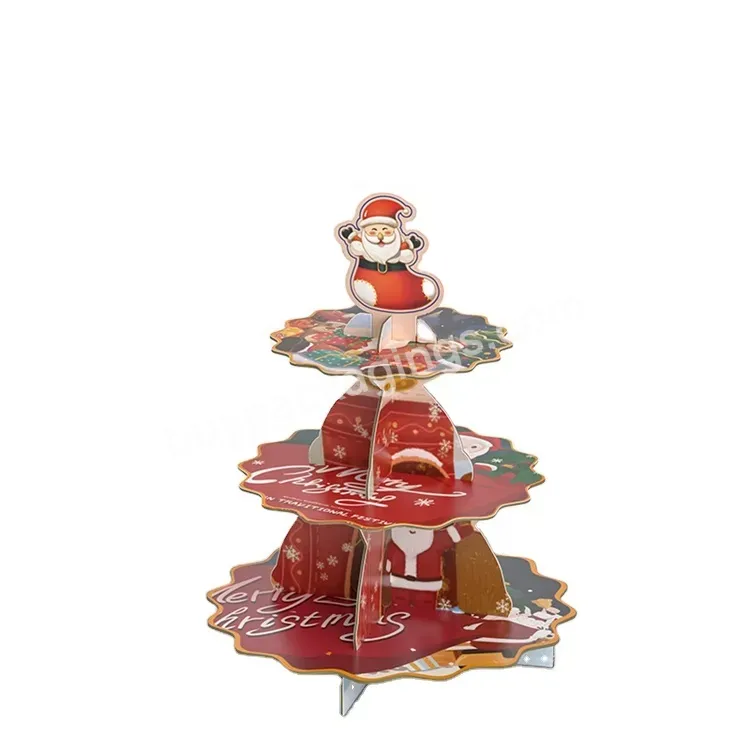 Sim-party Stock Disposable Xmas Decoration Christmas Party Desert Drink Holder Paper Fancy Cake Stands - Buy 3 Tier Cake Stand,Christmas Cupcake Stand,Christmas Party Decoration Supplies.