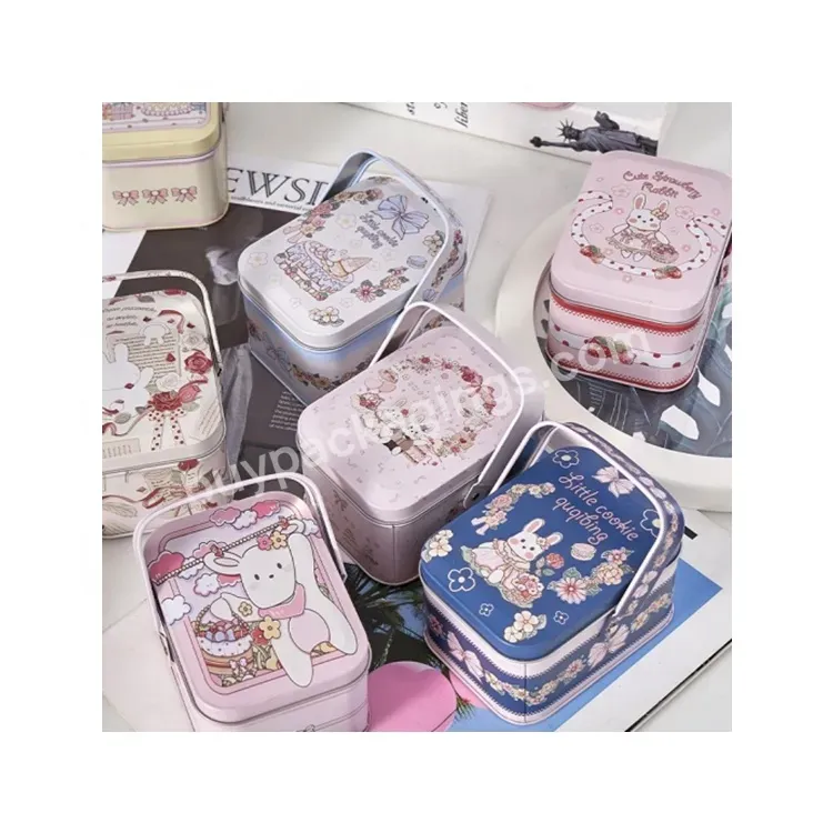 Sim-party Stock Gift Handmade Candy Cookies Small Metal Tin Biscuit Box With Handle - Buy Tin Biscuit Box,Silver Metal Tin Box,Metal Cookie Box.