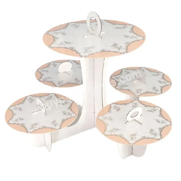 Sim-party Stock Portable Round 5 Plate Party Desert Table Paper Cake Stands For Wedding Cakes - Buy Cupcake Wedding Cake Stands,Cake Stand For Wedding Cake,Paper Cake Stand.