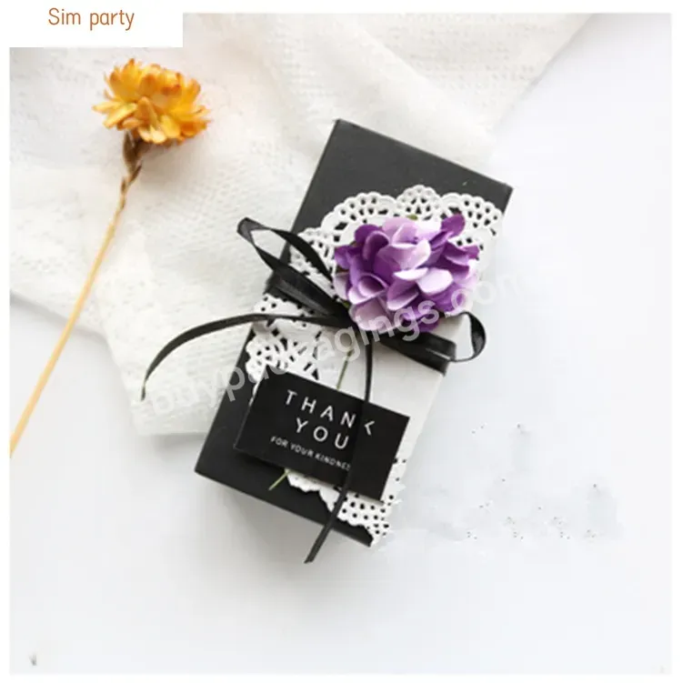 Sim-party Stock Stylish Flower Sticker Accessory Lipstick Black Gift Box Slide Box Packaging - Buy Mini Slide Box,Lipstick Gift Box With Dry Flower,Folding Gift Box.