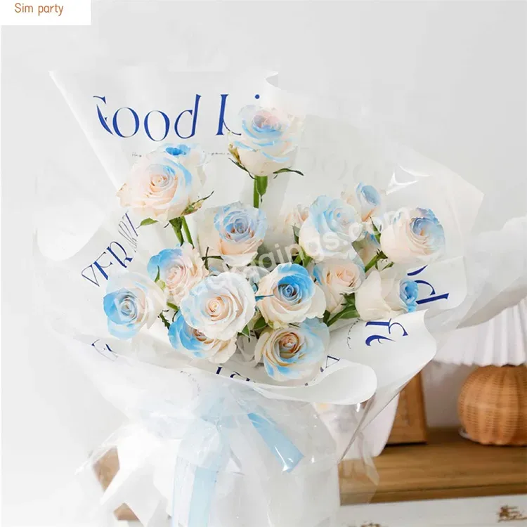 Sim-party Stock Text Thicker Floral Simple White Bouquet Gift Waterproof Flower Wrapping Paper Korean