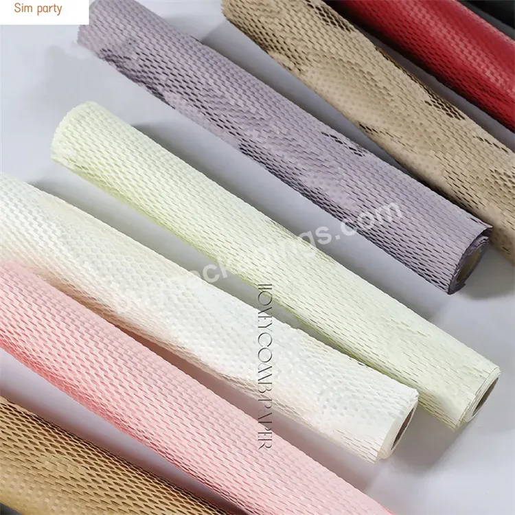 Sim-party Waterproof Floral Material Bouquet Honeycomb Lining Papers Flower Wrapping Paper Mesh