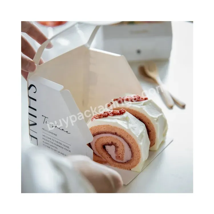 Sim-party White Cookie Slice Dessert Small Clear Window Puff Pastry Boxes Luxury Swiss Roll Cake Box - Buy Luxury Swiss Roll Cake Box,Small Clear Window Puff Pastry Boxes,White Cookie Slice Dessert Box.