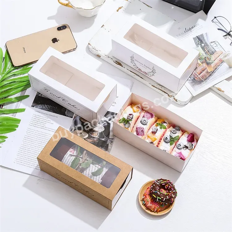 Sim-party White Grease Proof Rope Dessert Drawer Paper Towel Rolls Box Swiss Roll Cake Boxes With Window - Buy Swiss Roll Cake Boxes With Window,Drawer Paper Towel Rolls Box,White Dessert Box With Rope And Grease Proof.