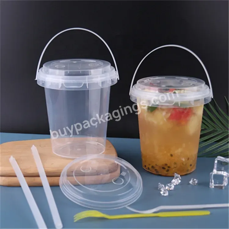 Sim-party Wholesale Clear 700ml 1000ml 240z 35oz Large Volume Picnic Fruit Tea Plastic Cup With Hand - Buy Fruit Tea Cup Wirh Handle,35oz Plstic Drink Cup,32 Oz Plastic Cups With Lids.