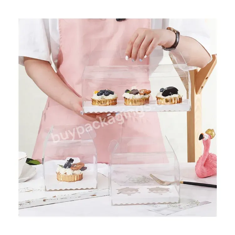 Sim-party Wholesale Pastry Packing 1 2 3 Pet Transparent Cup Cake Box Handle Muffin Cupcake Boxes - Buy Handle Muffin Cupcake Boxes,1 2 3 Pet Transparent Cup Cake Box,Wholesale Pastry Packing Box.