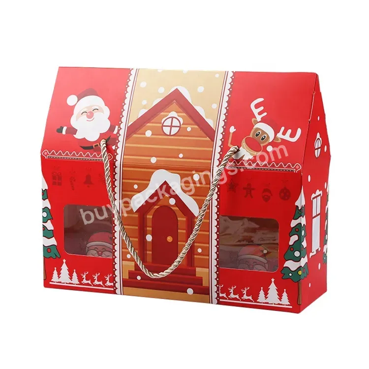 Sim-party Window Paper House Shaped Pastry Handle Rope Tall 3 Muffin Box Christmas Cup Cake Boxes - Buy Christmas Cup Cake Boxes,Handle Rope Tall 3 Muffin Box,Paper House Shaped Pastry Cupcake Box With Window.