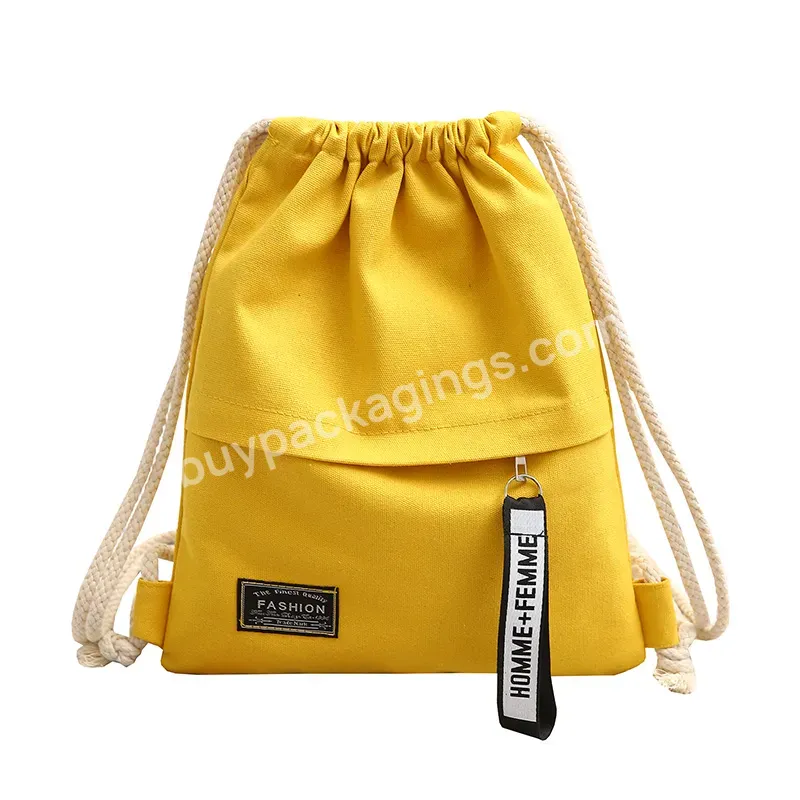 Simple Drawstring Backpack Canvas Bundle Pocket Schoolbag Primary School Students Light Outdoor Sports Backpack Tutoring Bag - Buy Light Outdoor Sports Backpack,Simple Drawstring Backpack,Simple Drawstring Backpack.