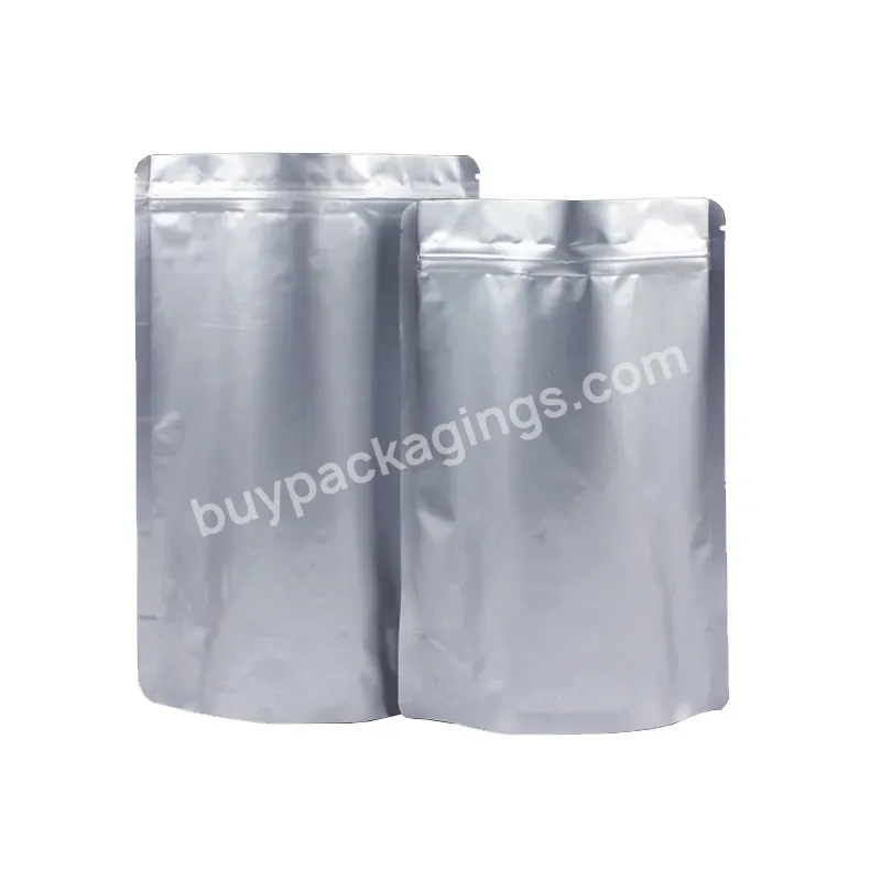 Size 15 * 22 + 4 Aluminum Foil Self Standing Bag Aluminum Foil Film Lined Food Sealed Packaging Bag