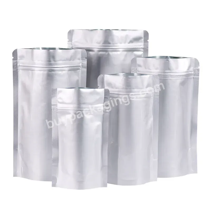 Size 6 * 8 Wholesale Inner Aluminized Film Bag Packaging Food Kraft Paper Bag Zipper Flat Bottom Bag