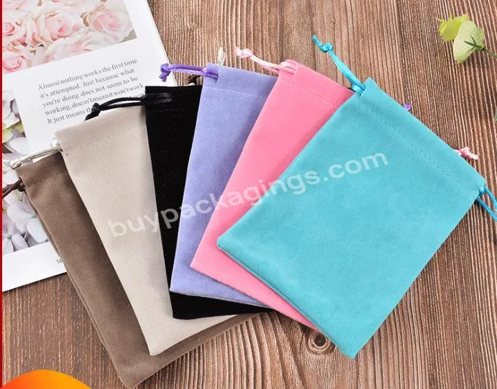 Small Gift Luxury Suede Jewelry Customized Pouch Rope Handle Cotton Bag Strap With Logo