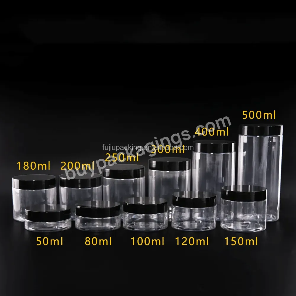 Small Moq 100ml 200ml 250ml 300ml 500ml 4oz 8oz Empty Clear Body Butter Jars Plastic Jar Container For Cosmetic Packaging - Buy Small Moq 100ml 200ml 250ml 300ml 500ml 4oz 8oz Empty Clear Plastic Jar,Food Grade 4oz 8oz Empty Clear Body Butter Jars,Pl