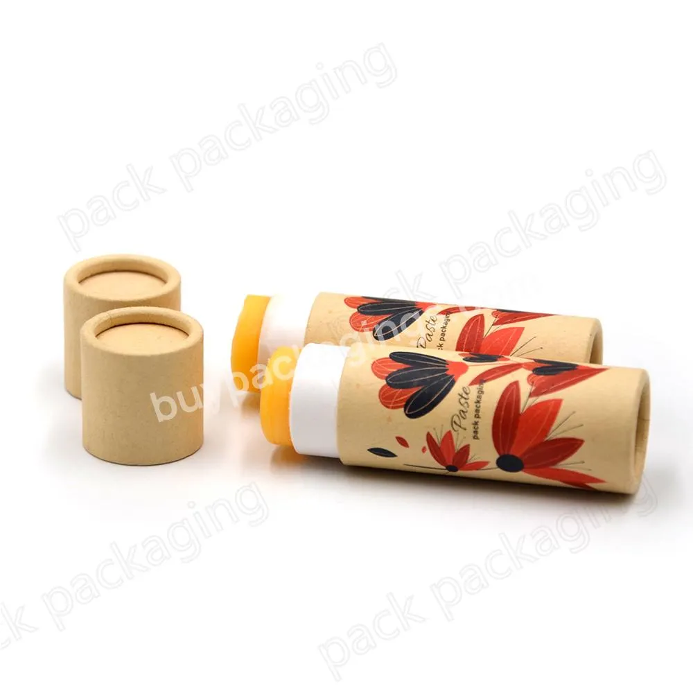 Small size 0.3oz empty lip balm kraft push up paper tubes container for chapstick packaging