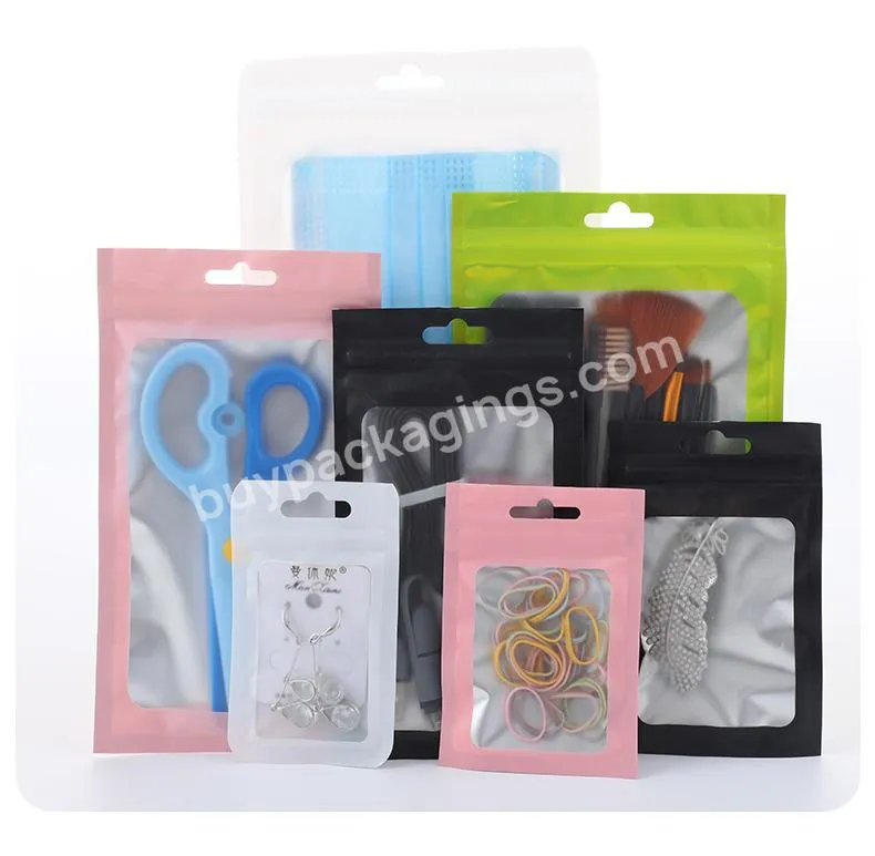 Small Size Jewelry Packing Black Pink Gold Clear Resealable Packaging Holographic Bopp Packaging Zip Lock Bags