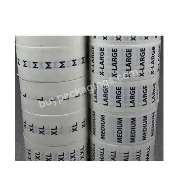 Small,Medium,Large,Xl,Xxl Size Stickers For Clothing Labels In Rolls - Buy Clothing Labels,Size Sticker,Clothing Size Sticker.