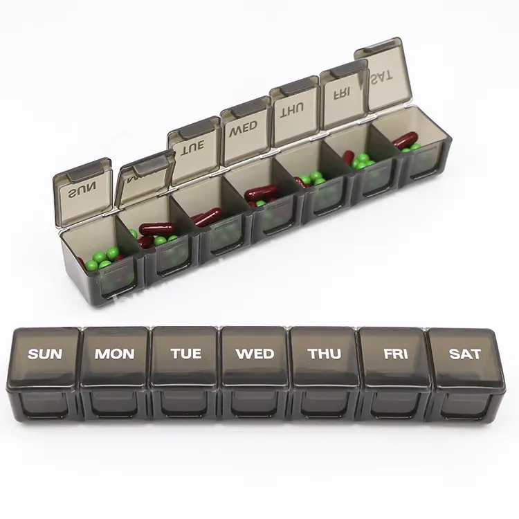 Smart Pill Box 7 Days 2 Compartment Vitamin Fish Oil Supplement Weekly Pill Medicine Organiser Box Pillbox 7 Days Pill Box - Buy Pill Box 7 Days 2 Compartment,Pill Box Organiser,Weekly Pill Box.