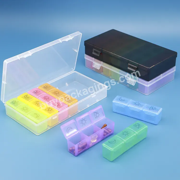 Smart Pillbox 7 Days Weekly 4 Compartments Case Plastic Travel 21 Grids 7 Days Pill Case Box Week Monthly Medicine Box