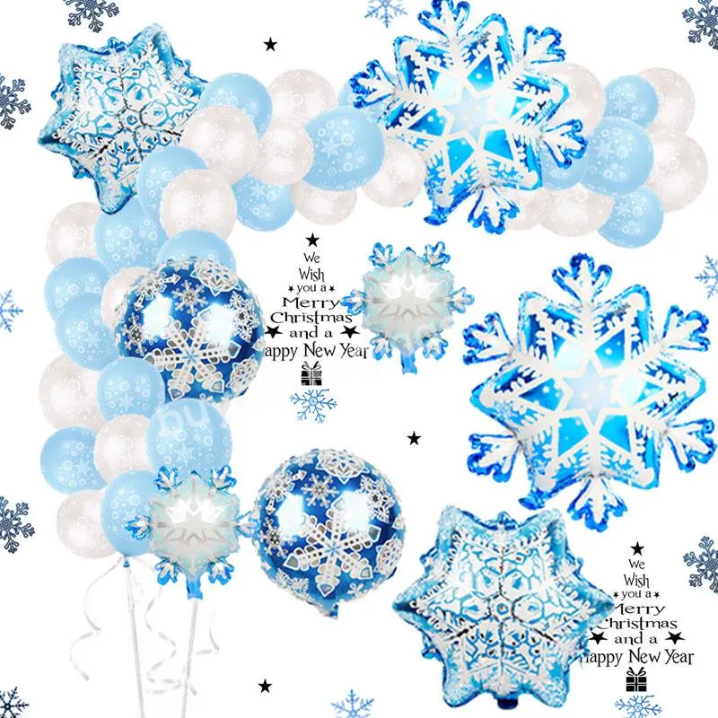 Snowflake Balloon Garland Arch kit  Balloons for Winter Wonderland Holiday Christmas Baby Shower Birthday Party Decorations