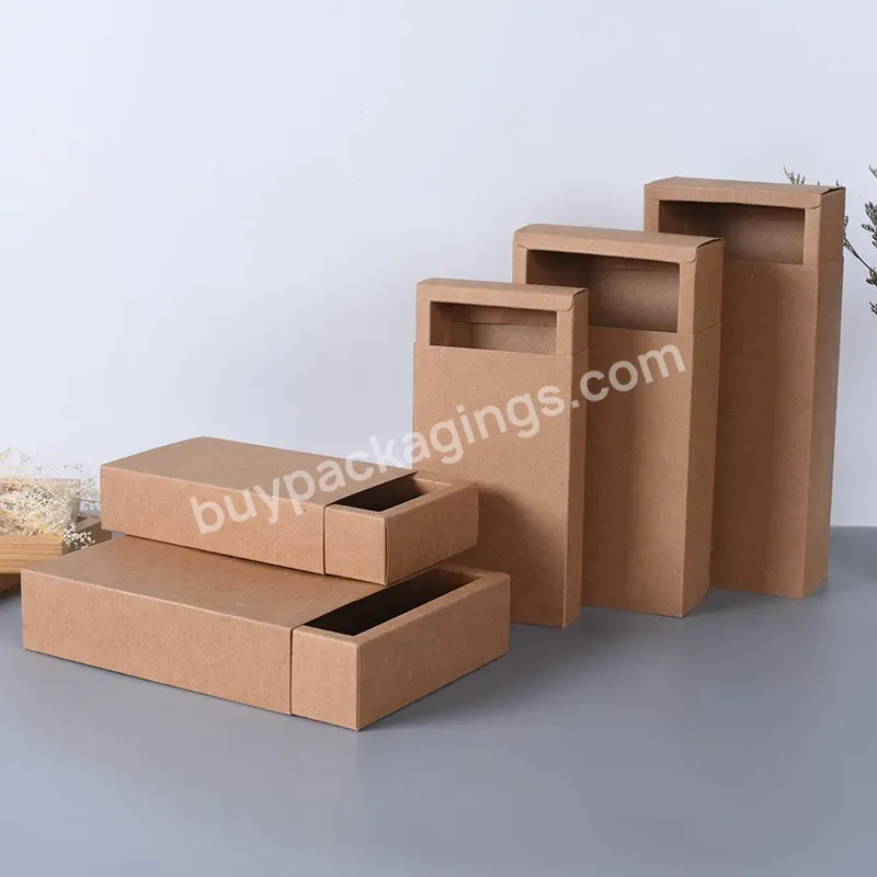 Socks Packaging Sliding Cardboard Kraft Custom Logo Recycled Brown Cardboard Drawer Box - Buy Paper Drawer Box,Drawer Box Packaging Clothing,Drawer Packaging Box.