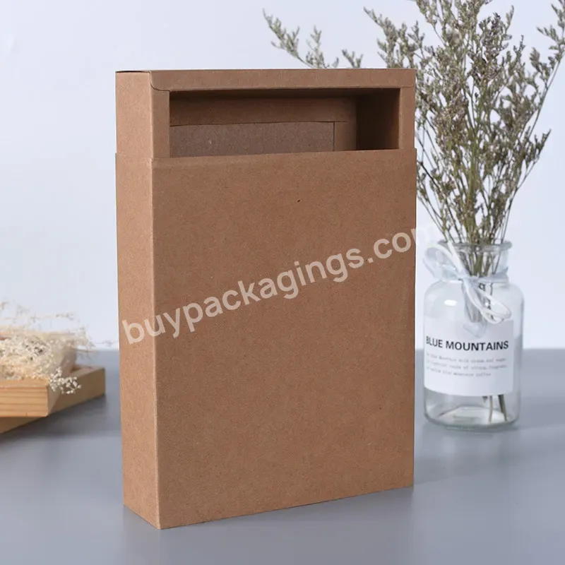 Socks Packaging Sliding Cardboard Kraft Custom Logo Recycled Brown Cardboard Drawer Box - Buy Paper Drawer Box,Drawer Box Packaging Clothing,Drawer Packaging Box.