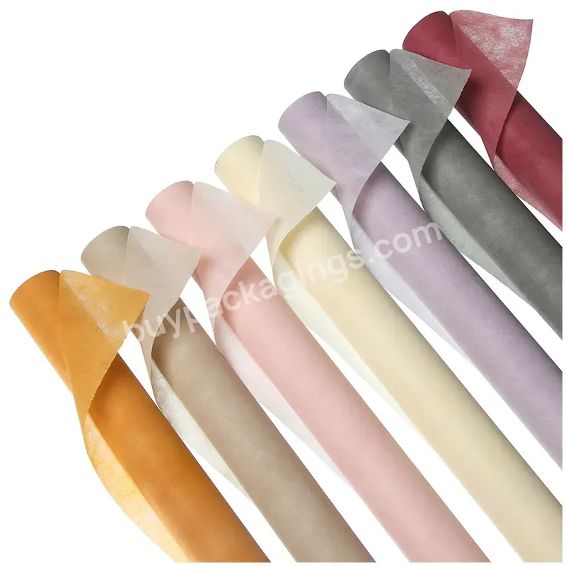 Soft Cotton Paper Flower Wrapping Paper Lined With Solid Color Packaging Material Non-woven Paper