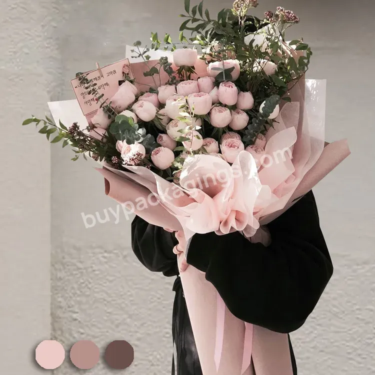 Soft Cotton Paper Flower Wrapping Paper Lined With Solid Color Packaging Material Non-woven Paper