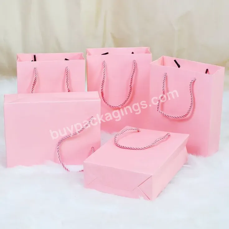 Solid Gift Bag For Wedding Party Simple Pink Gift Paper Wrapping Bag - Buy Pink Gift Bags,Gift Bags Bulk Pink Gift Bag Gift Bags Large,Gift Bags With Handles Gift Bag Paper Bags With Handles Pink Shopping Bags.