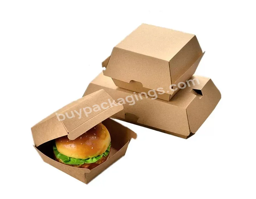 Source Eco Friendly Take Away Custom Logo Packaging Hamburger Paper Box Food Container - Buy Food Disposable Packaging,Kraft Box Packaging Food,Takeout Food Container.