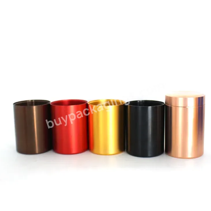 Spiral Seal Metal Tea Tin Packaging Metal Canister Titanium Aluminum Alloy Large Tea Can - Buy Aluminum Jar Container Storage Box Small Cylinder Sealed Cans Coffee Tea Tin Customized Color,Recycling Soft Pink Black Red Gold Aluminum Candle Tin 3oz Sp