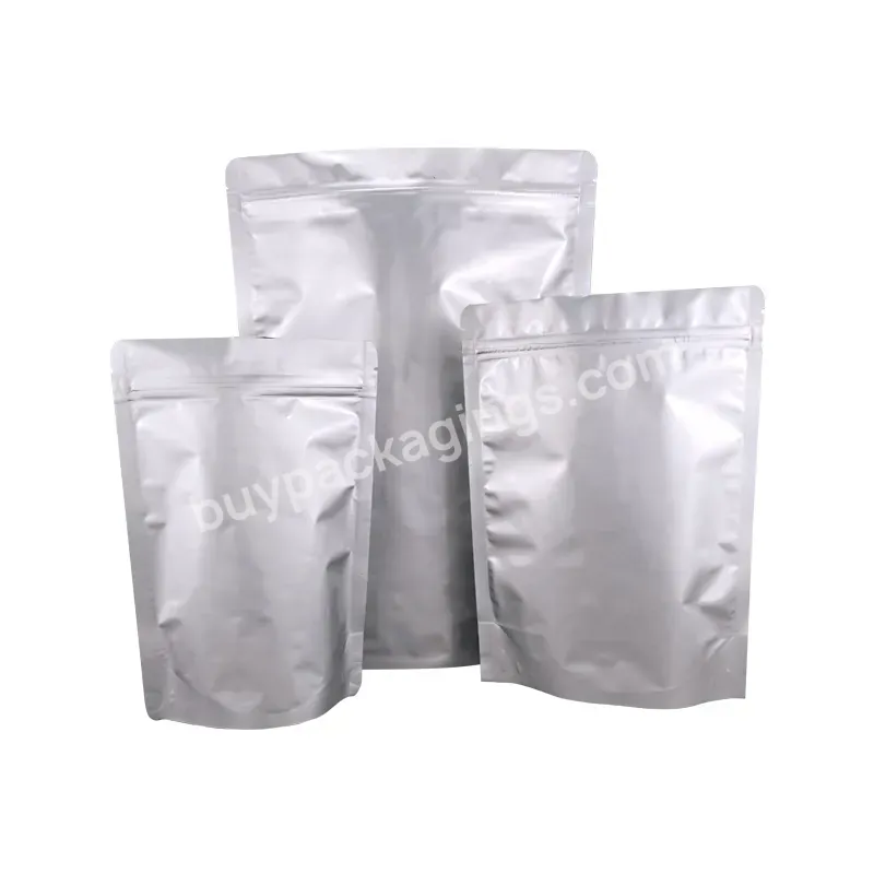 Spot Different Size Aluminum Foil Vertical Packaging Bag Snack Dog Food Bag - Buy Silver Aluminum Foil Zipper Bag Can Be Used To Package Protein Supplement Milk Powder,Moisture-proof And Anti-static Aluminum Foil Plastic Bags Can Be Used To Store Ele
